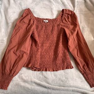 Madewell Smocked Puff Sleeve Blouse